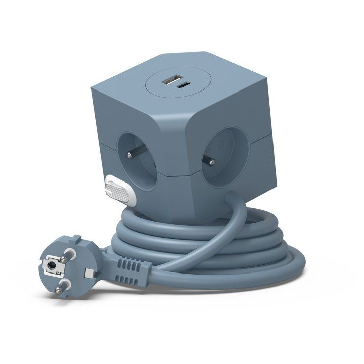 Cube multiprise avec double port USB - LINK2HOME - 4 prises secteur 16A - 2 ports USB - 3680 W max - Bleu Cube multiprise avec double port USB - LINK2HOME - 4 prises secteur 16A - 2 ports USB - 3680 W max - Bleu