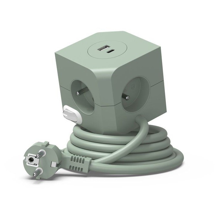 Cube multiprise avec double port USB - LINK2HOME - 4 prises secteur 16A - 2 ports USB - 3680 W max - Vert Cube multiprise avec double port USB - LINK2HOME - 4 prises secteur 16A - 2 ports USB - 3680 W max - Vert