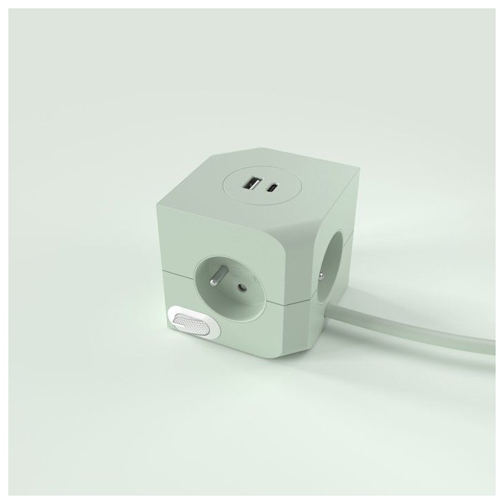Cube multiprise avec double port USB - LINK2HOME - 4 prises secteur 16A - 2 ports USB - 3680 W max - Vert Cube multiprise avec double port USB - LINK2HOME - 4 prises secteur 16A - 2 ports USB - 3680 W max - Vert