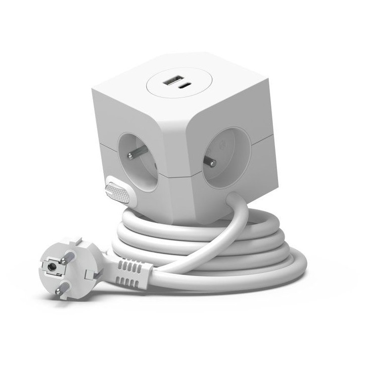 Cube multiprise avec double port USB - LINK2HOME - 4 prises secteur 16A - 2 ports USB - 3680 W max - Blanc Cube multiprise avec double port USB - LINK2HOME - 4 prises secteur 16A - 2 ports USB - 3680 W max - Blanc