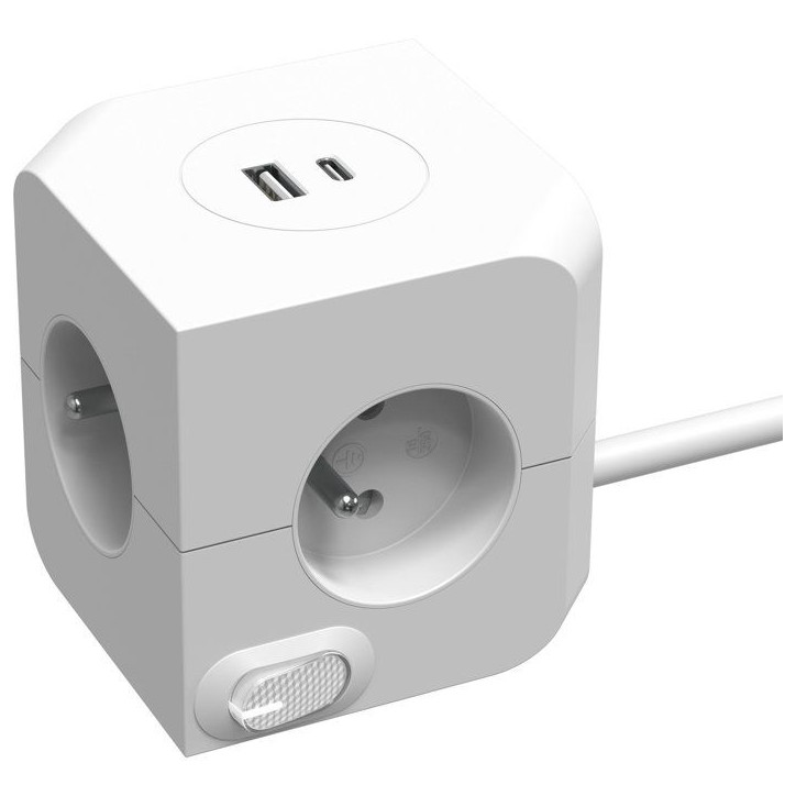 Cube multiprise avec double port USB - LINK2HOME - 4 prises secteur 16A - 2 ports USB - 3680 W max - Blanc Cube multiprise avec double port USB - LINK2HOME - 4 prises secteur 16A - 2 ports USB - 3680 W max - Blanc