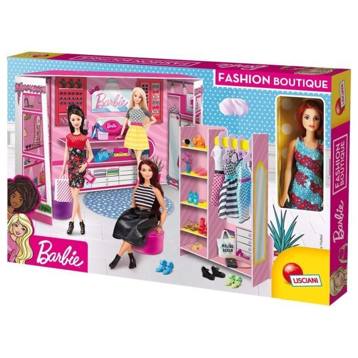 Boutique de Mode - Kit Créatif - LISCIANIGIOCHI - BARBIE - Poupée, Tissus et Accessoires