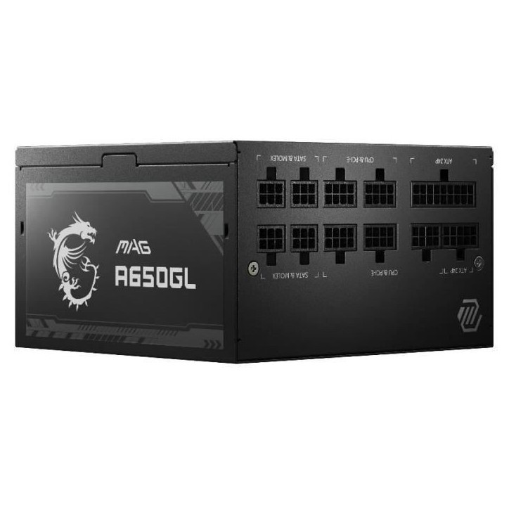 MSI Alimentation PC MAG A650GL PCIE5 - 650W 80+ Gold Modulaire MSI Alimentation PC MAG A650GL PCIE5 - 650W 80+ Gold Modulaire