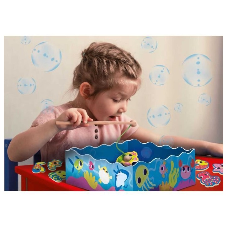 Peche a la ligne - Jeu Montessori - MONTESSORI BOIS - Peche Magnétique, Jeu de Patience