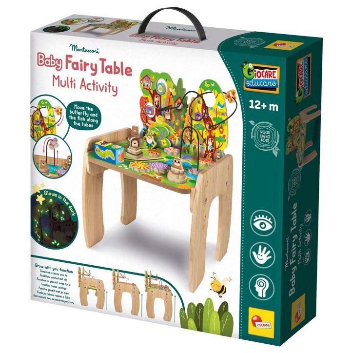 Jouer et Apprendre Table Multi-Activités Fée des Bois - Table d'activités en bois - LISCIANI - Multi-jeux éducatifs