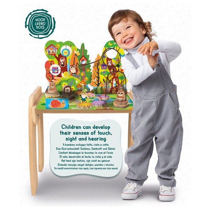 Jouer et Apprendre Table Multi-Activités Fée des Bois - Table d'activités en bois - LISCIANI - Multi-jeux éducatifs
