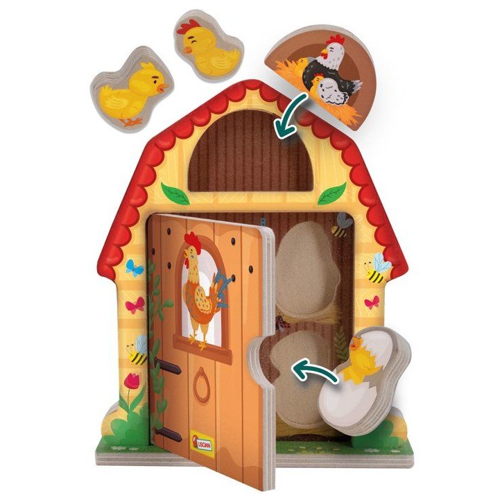 Jouer et Apprendre Famille de la Campagne - Jeu d'éveil en bois - LISCIANI - Logique et imagination
