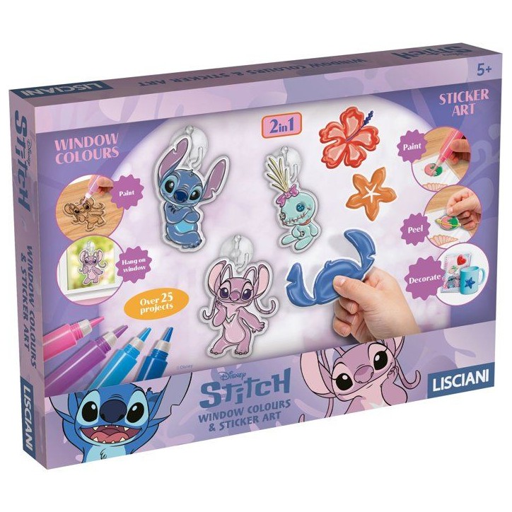 Stitch & Angel Fenetres a Décorer - Coffret créatif - LISCIANI - Vitraux décoratifs - Autocollants personnalisés Stitch & Angel Fenetres a Décorer - Coffret créatif - LISCIANI - Vitraux décoratifs - Autocollants personnalisés