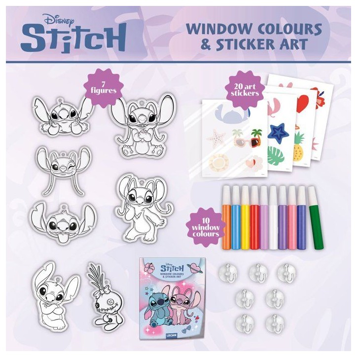 Stitch & Angel Fenetres a Décorer - Coffret créatif - LISCIANI - Vitraux décoratifs - Autocollants personnalisés Stitch & Angel Fenetres a Décorer - Coffret créatif - LISCIANI - Vitraux décoratifs - Autocollants personnalisés