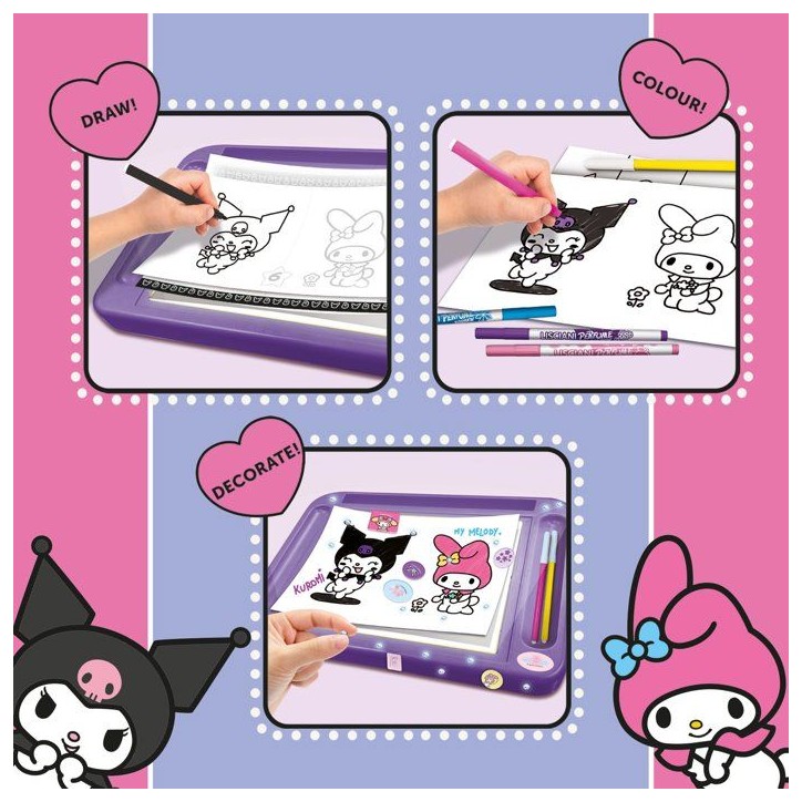 École de dessin avec table lumineuse - LISCIANI - My Melody & Kuromi - Table lumineuse - Reproduction facile École de dessin avec table lumineuse - LISCIANI - My Melody & Kuromi - Table lumineuse - Reproduction facile
