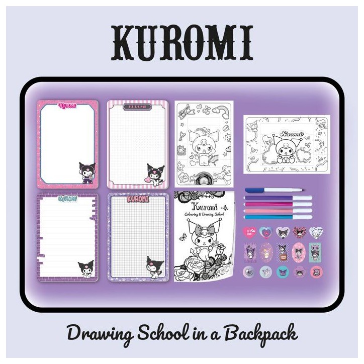 Sac a dos école de coloriage et dessin - LISCIANI - Kuromi - Activités créatives - Format pratique Sac a dos école de coloriage et dessin - LISCIANI - Kuromi - Activités créatives - Format pratique