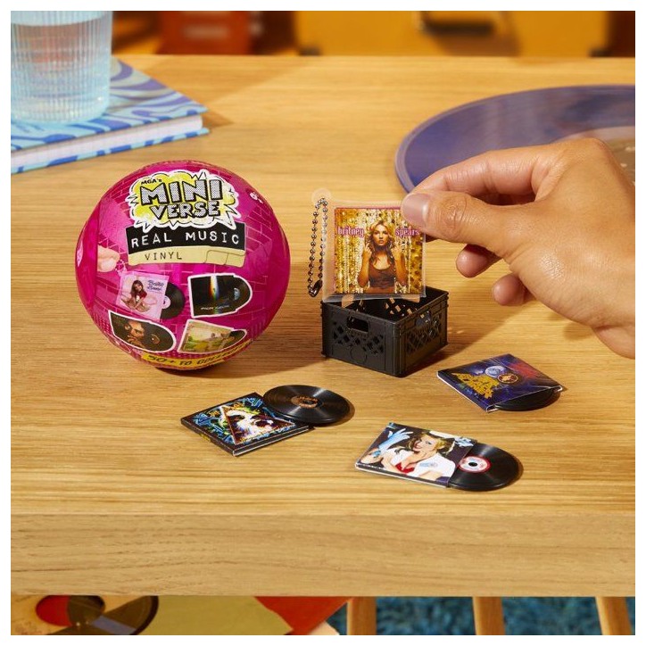 MGA's Miniverse - Real Music - Vinyles - Inclus : 4 vinyles, Accessoires et Porte-Clés - Compatible avec la platine Real Music