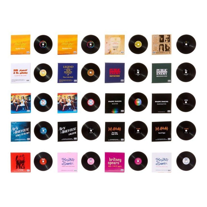 MGA's Miniverse - Real Music - Vinyles - Inclus : 4 vinyles, Accessoires et Porte-Clés - Compatible avec la platine Real Music