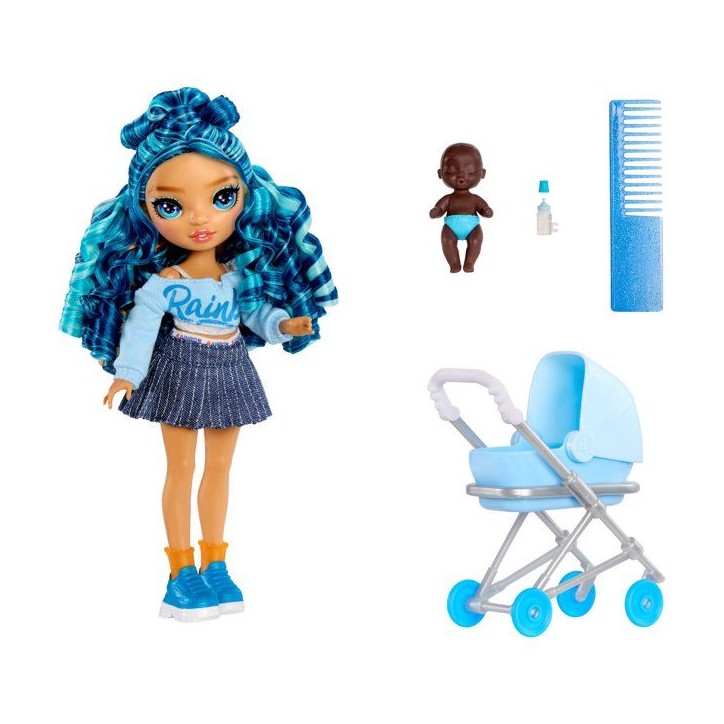 Junior High Babysitters – Skyler - Poupée 23 cm - Bébé, Poussette, Couffin, Biberon, Peigne, Tenue et Accessoires Junior High Babysitters – Skyler - Poupée 23 cm - Bébé, Poussette, Couffin, Biberon, Peigne, Tenue et Accessoires