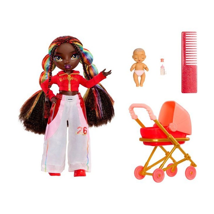 Junior High Babysitters – Iris Bow - Poupée 23 cm - Bébé, Poussette, Couffin, Biberon, Peigne, Tenue et Accessoires Junior High Babysitters – Iris Bow - Poupée 23 cm - Bébé, Poussette, Couffin, Biberon, Peigne, Tenue et Accessoires