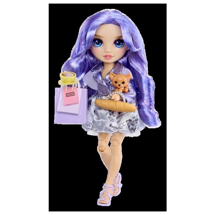 Rainbow High - Pretty in Paris - Violet - Poupée Mannequin - 27 cm - Accessoires et Animaux inclus Rainbow High - Pretty in Paris - Violet - Poupée Mannequin - 27 cm - Accessoires et Animaux inclus