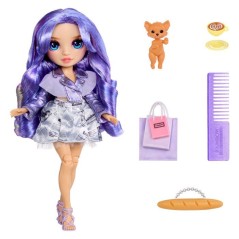 Rainbow High - Pretty in Paris - Violet - Poupée Mannequin - 27 cm - Accessoires et Animaux inclus