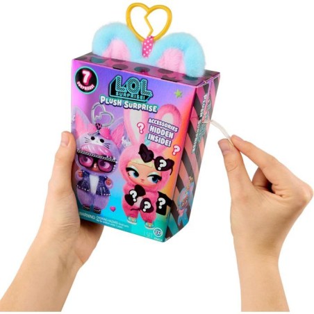 L.O.L. Surprise! Plush Surprise - Peluche avec 7 Surprises incluses - Porte-clés - 6 modeles a collectionner - Des 4 ans