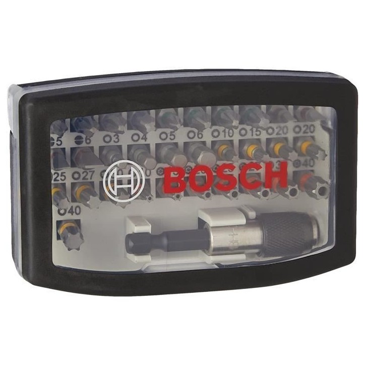 Jeu d'embouts de vissage BOSCH PROFESSIONAL 32 pieces (embout de vissage extra dur, accessoires pour perceuse-visseuse et tourne