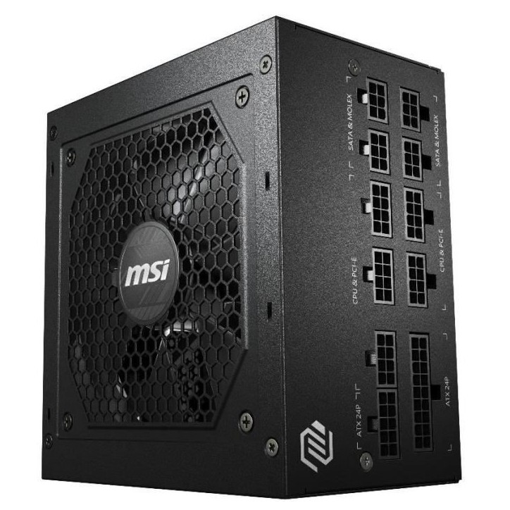 MSI Alimentation PC MAG A650GL PCIE5 - 650W 80+ Gold Modulaire MSI Alimentation PC MAG A650GL PCIE5 - 650W 80+ Gold Modulaire