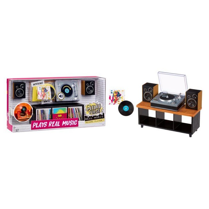 MGA's Miniverse - Real Music - Record Player - Musique 30 secondes - Inclus : 1 Vinyle - Compatible avec les vinyles Real Music