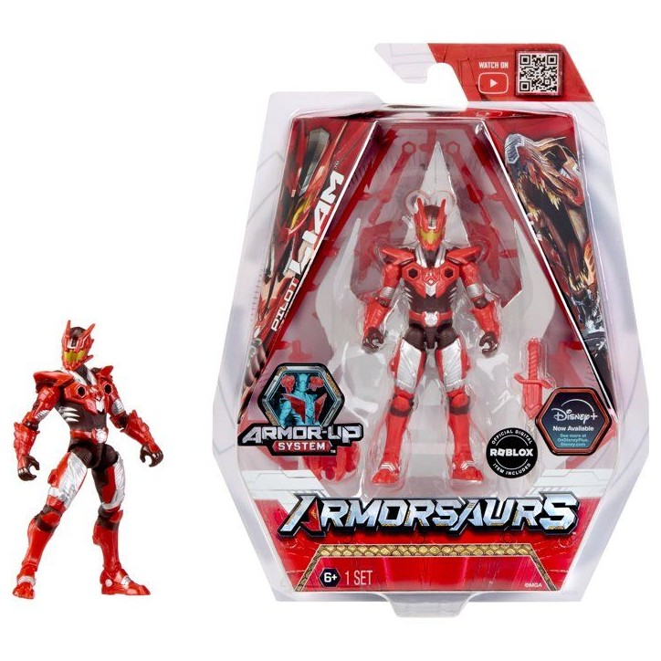Armorsaurs - Liam Roberts -Pilote de T-Rex - Figurine de 9,5 cm - Armure Interchangeable - Accessoire Transformable - Des 6 ans