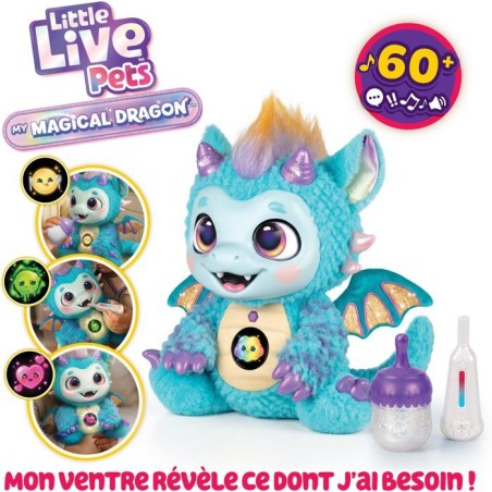 Peluche interactive - LITTLE LIVE PETS - Magical Dragon - Réactions - Accessoires
