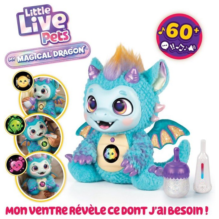Peluche interactive - LITTLE LIVE PETS - Magical Dragon - Réactions - Accessoires