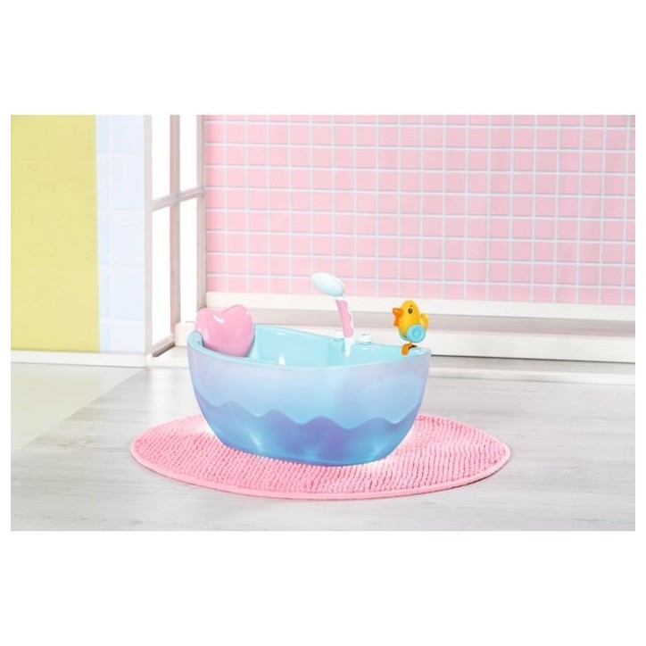 Baby Born - Baignoire pour poupée - Bain moussant musicale - Sons de splash et lumieres - Véritable douchette + canard jaune - Baby Born - Baignoire pour poupée - Bain moussant musicale - Sons de splash et lumieres - Véritable douchette + canard jaune -