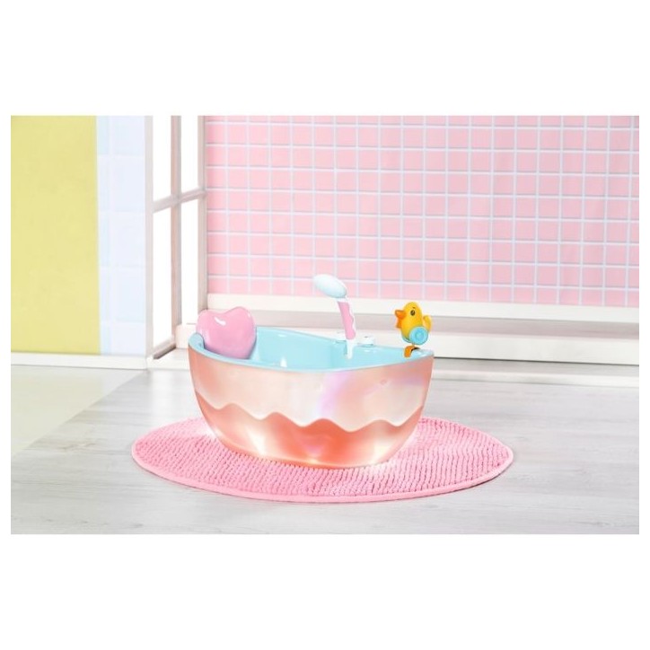 Baby Born - Baignoire pour poupée - Bain moussant musicale - Sons de splash et lumieres - Véritable douchette + canard jaune - Baby Born - Baignoire pour poupée - Bain moussant musicale - Sons de splash et lumieres - Véritable douchette + canard jaune -