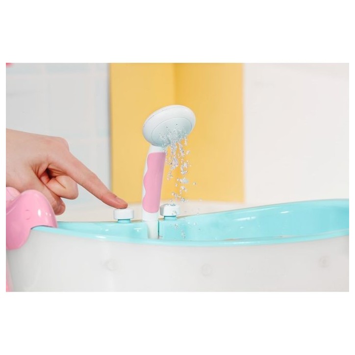 Baby Born - Baignoire pour poupée - Bain moussant musicale - Sons de splash et lumieres - Véritable douchette + canard jaune - Baby Born - Baignoire pour poupée - Bain moussant musicale - Sons de splash et lumieres - Véritable douchette + canard jaune -