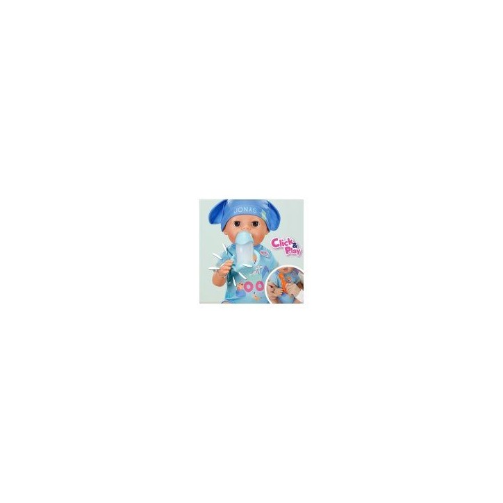 Poupon Jonas - BABY BORN - 43 cm - Click & Play - 10 Fonctions + 8 accessoires - Sans piles, bras et coudes articulés