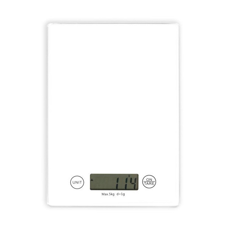 Balance de cuisine électronique - LIVOO - DOM451W - Plateau en verre - 5 kg - Ultra slim