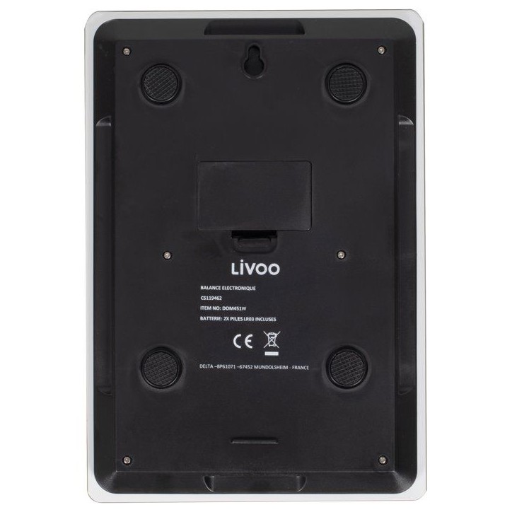 Balance de cuisine électronique - LIVOO - DOM451W - Plateau en verre - 5 kg - Ultra slim