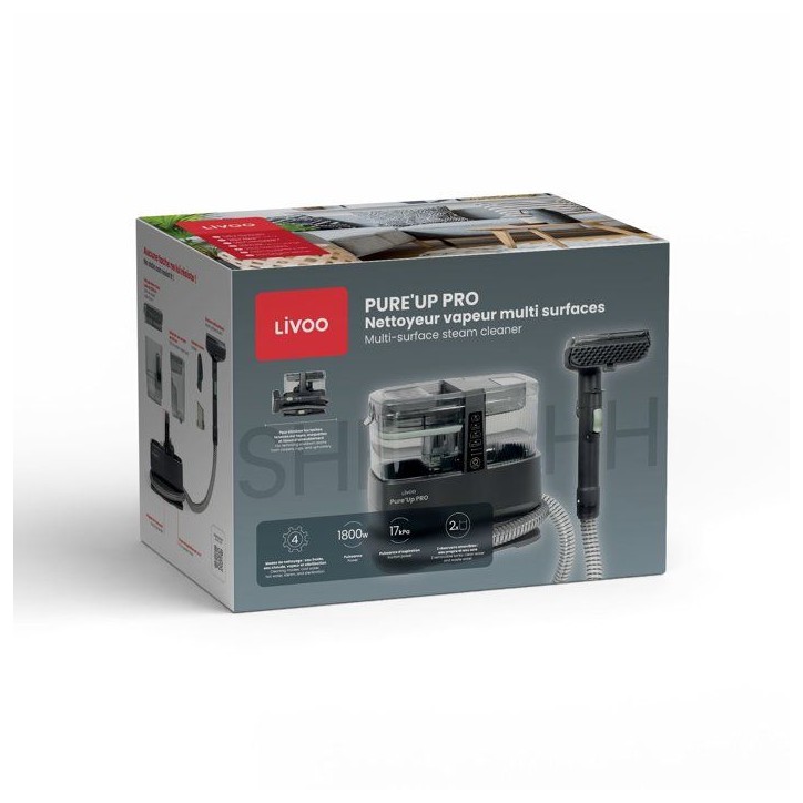 Nettoyeur vapeur multi-surfaces - LIVOO - DOH148V - Sols, tapis & canapés - 1800 W - Réservoirs 1,1 L + 1,2 L