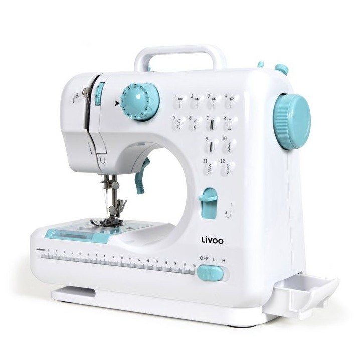 Machine a coudre portable - LIVOO - DOM547B - 12 points de couture - Double vitesse - Enfilage assisté Machine a coudre portable - LIVOO - DOM547B - 12 points de couture - Double vitesse - Enfilage assisté