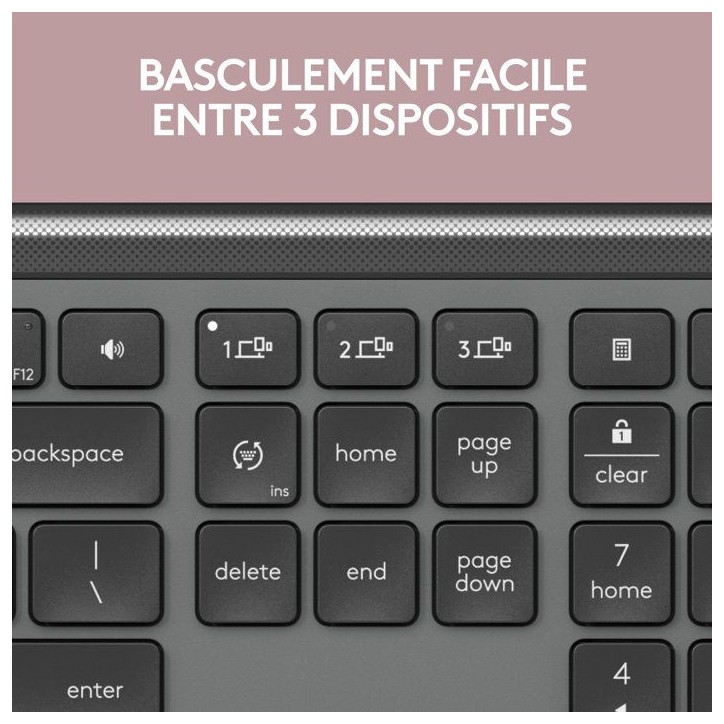 Clavier - Sans fil - Logitech - Signature Slim K950 - AZERTY - Graphite