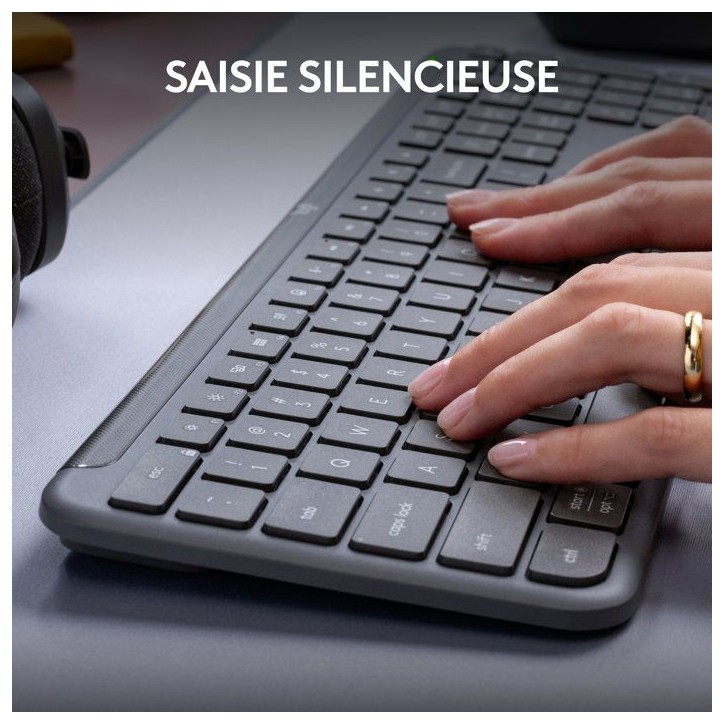 Clavier - Sans fil - Logitech - Signature Slim K950 - AZERTY - Graphite