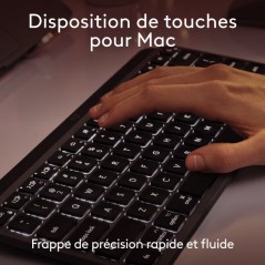 Clavier - Sans fil - Logitech - MX Keys Mini - Pour Mac - AZERTY - Noir