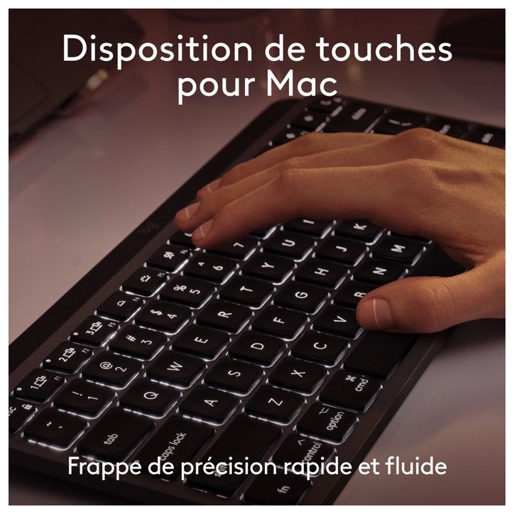 Clavier - Sans fil - Logitech - MX Keys Mini - Pour Mac - AZERTY - Noir