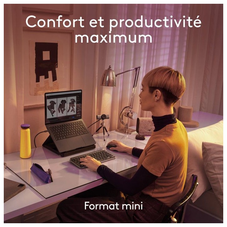 Clavier - Sans fil - Logitech - MX Keys Mini - Pour Mac - AZERTY - Noir