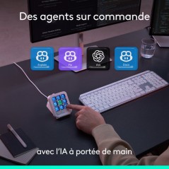 Pavé macro programmable - Filaire - Logitech - MX Keypad - Gris pâle
