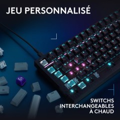 Clavier gamer - Filaire - Logitech G - G316 X 75 - AZERTY - USB - Noir