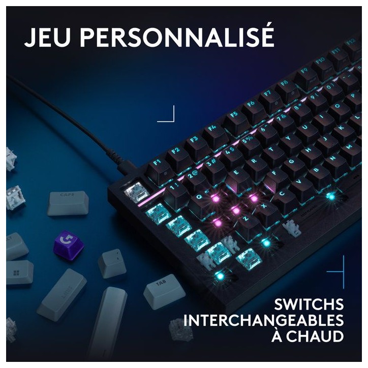 Clavier gamer - Filaire - Logitech G - G316 X 75 - AZERTY - USB - Noir Clavier gamer - Filaire - Logitech G - G316 X 75 - AZERTY - USB - Noir