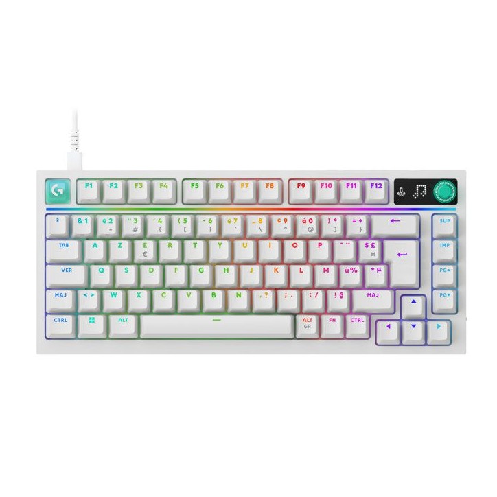 Clavier gamer - Filaire - Logitech G - G316 X 75 - AZERTY - USB - Blanc Clavier gamer - Filaire - Logitech G - G316 X 75 - AZERTY - USB - Blanc
