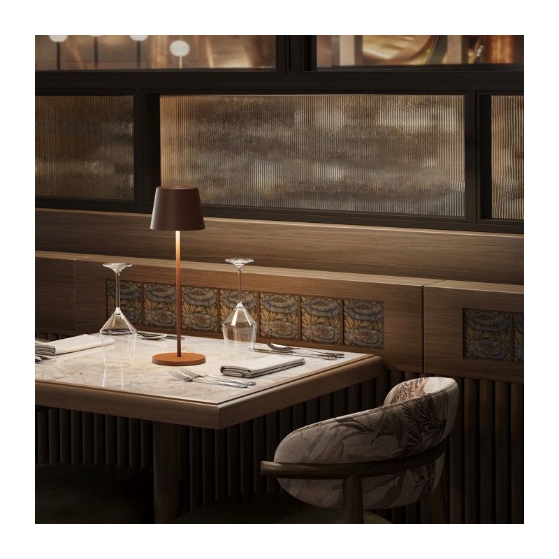Lampe de table sans fil - LUMISKY - KELLY VINTAGE - Aluminium marron -