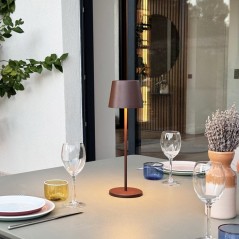 Lampe de table sans fil - LUMISKY - KELLY VINTAGE - Aluminium marron -