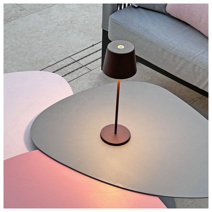 Lampe de table sans fil - LUMISKY - KELLY VINTAGE - Aluminium marron - LED blanc dimmable - Rechargeable - H38 cm