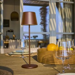 Lampe de table sans fil - LUMISKY - KELLY VINTAGE - Aluminium marron -