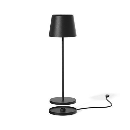 Lampe de table sans fil - LUMISKY - KELLY BLACK - Aluminium noir - LED blanc dimmable - rechargeable - H38 cm
